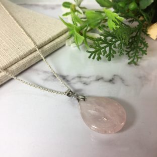 天然石 ローズクォーツ 09 雫型 ペンダントトップ